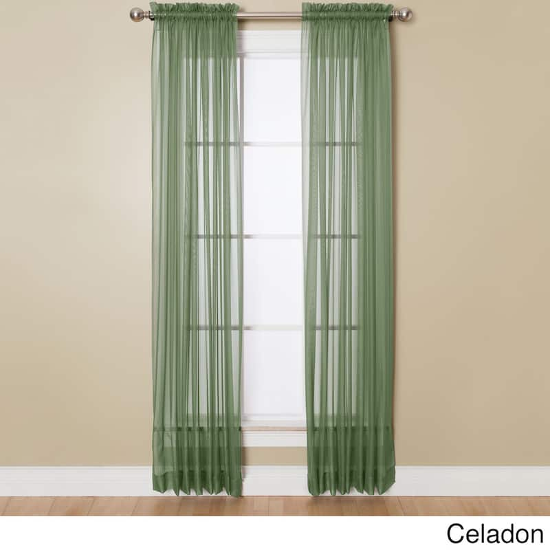 Miller Curtains Angelica 108-inch Rod Pocket Sheer Panel - 56 x 108 - Celadon