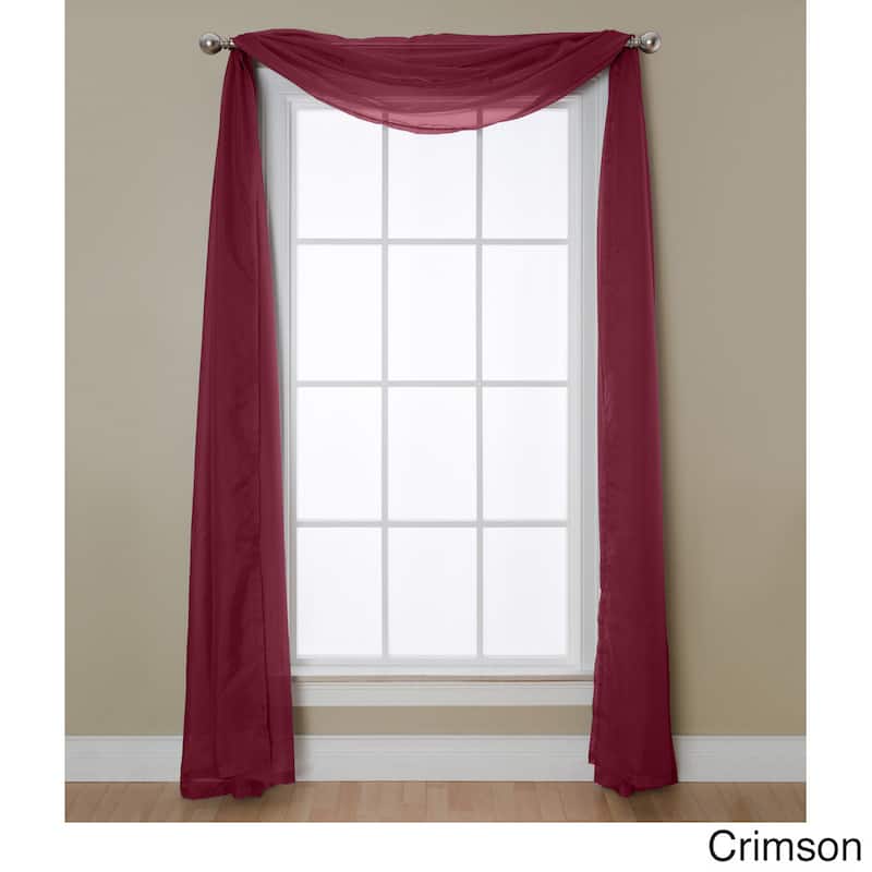 Miller Curtains Angelica Sheer Scarf - 56 x 216 - Crimson