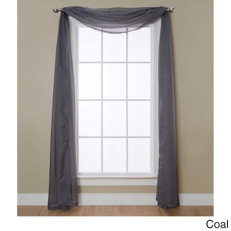 Miller Curtains Angelica Sheer Scarf - 56 x 216 - Coal