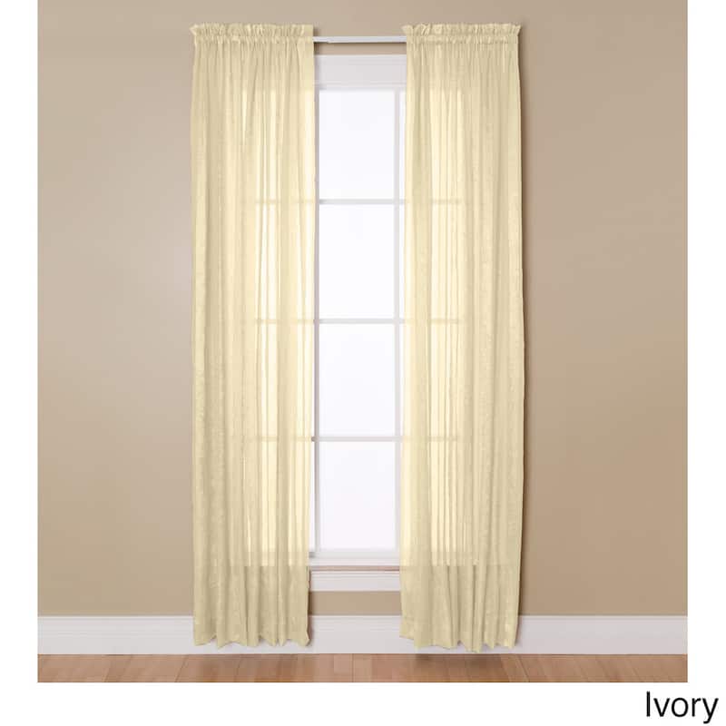 Miller Curtains Aria 84-Inch Rod Pocket Sheer Panel - 51 x 84 - Ivory