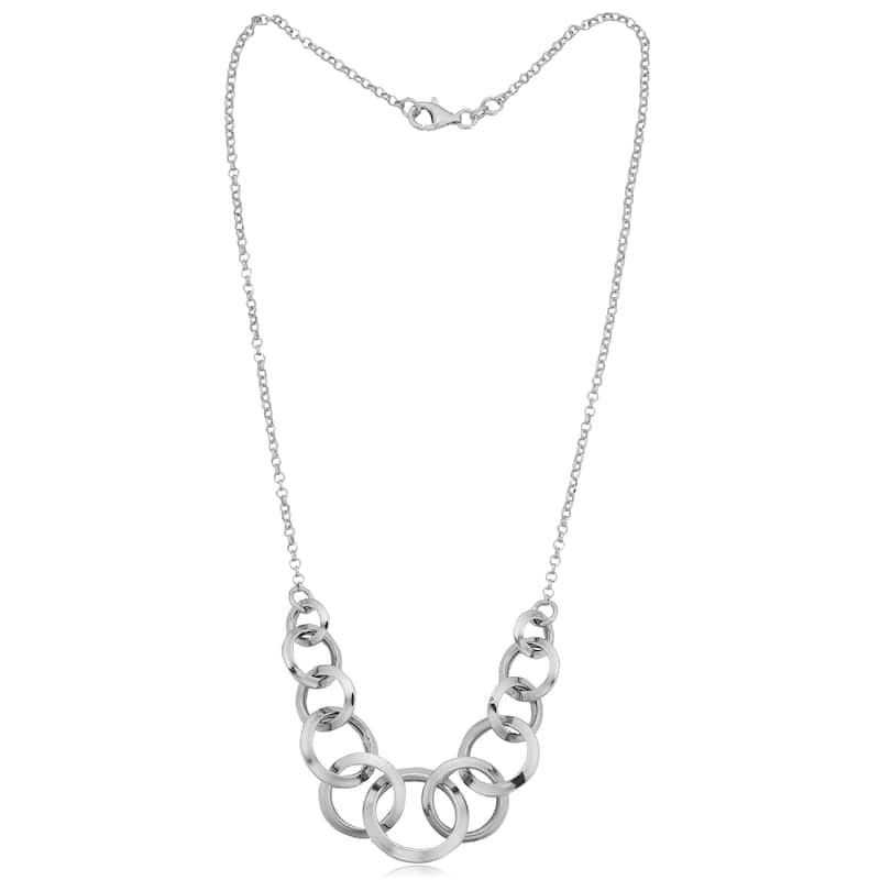 Argento Italia Sterling Silver Graduated Circles Necklace (18 inches)