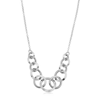 Argento Italia Sterling Silver Graduated Circles Necklace (18 inches)