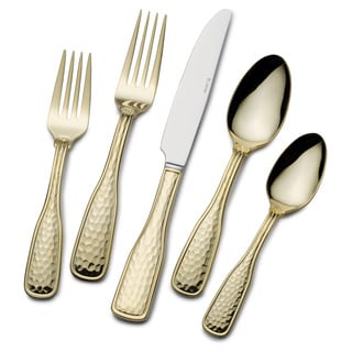 St. James 24k Gold-plated Country Hammered Flatware 45-pc. Set