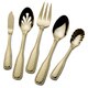 preview thumbnail 2 of 0, St. James 24k Gold-plated Country Hammered Flatware 45-pc. Set