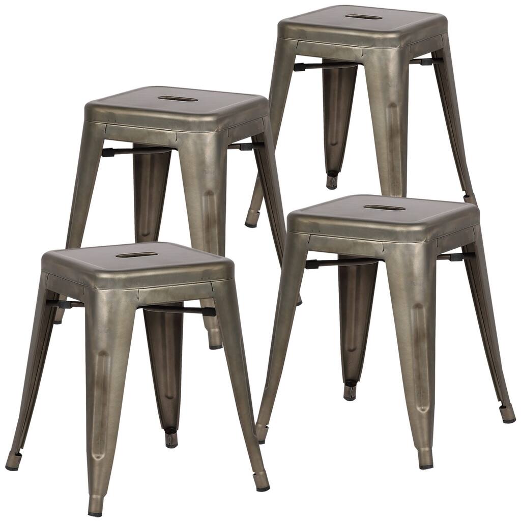 EdgeMod Trattoria Bronze Finish 18-inch Table Stool (Set of 4)