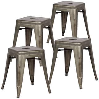 Short 16 22 In Counter Bar Stools Online At Poly And Bark Trattoria 18 Inch Table Stool In Bronze Set Of 4