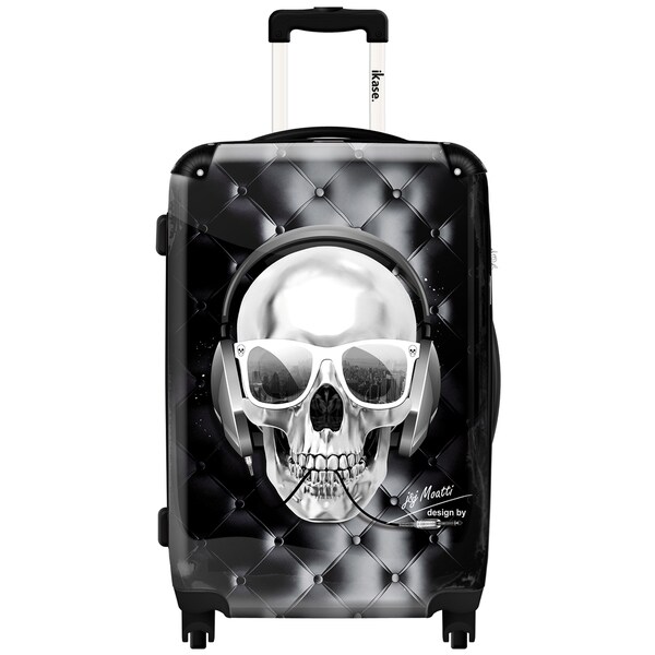 iKase 'Skull Electric' Check-in 24-inch,Hardside Spinner Suitcase