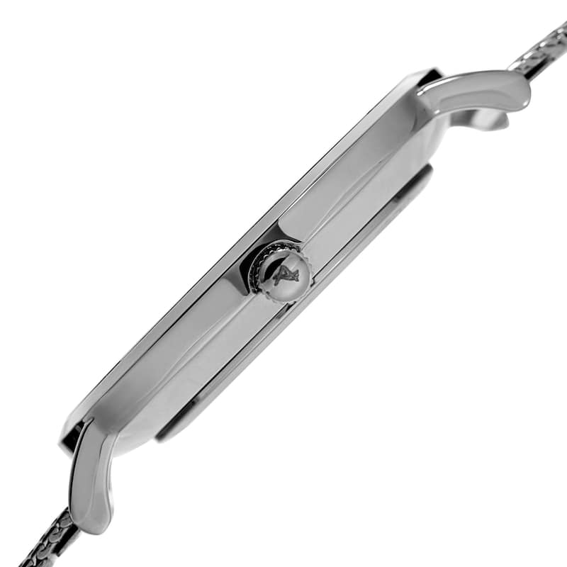 August Steiner Men's Quartz Easy-to-Read Stainless Steel Silver-Tone Bracelet Watch