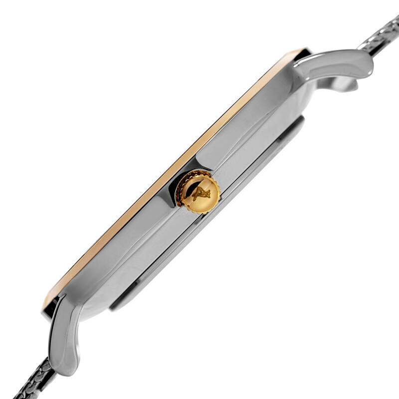 August Steiner Men's Quartz Easy-to-Read Stainless Steel Two-Tone Bracelet Watch