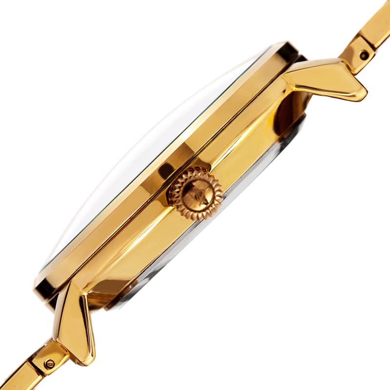 August Steiner Men's Classic Quartz Easy-to-Read Stainless Steel Gold-Tone Bracelet Watch