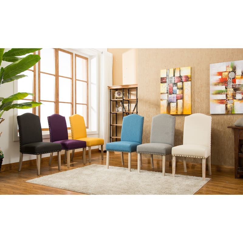 Roundhill Furniture Mod Urban Solid Wood Upholstered Parson Chairs (Set of 2)