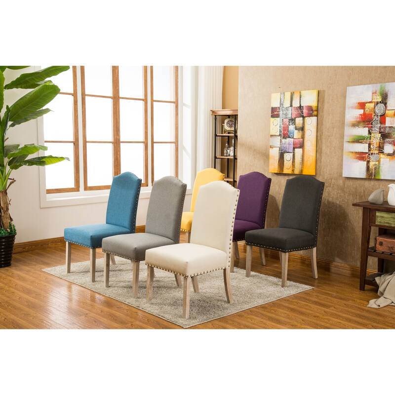 Roundhill Furniture Mod Urban Solid Wood Upholstered Parson Chairs (Set of 2)