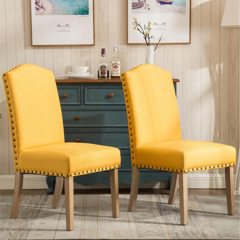 Roundhill Furniture Mod Urban Solid Wood Upholstered Parson Chairs (Set of 2)