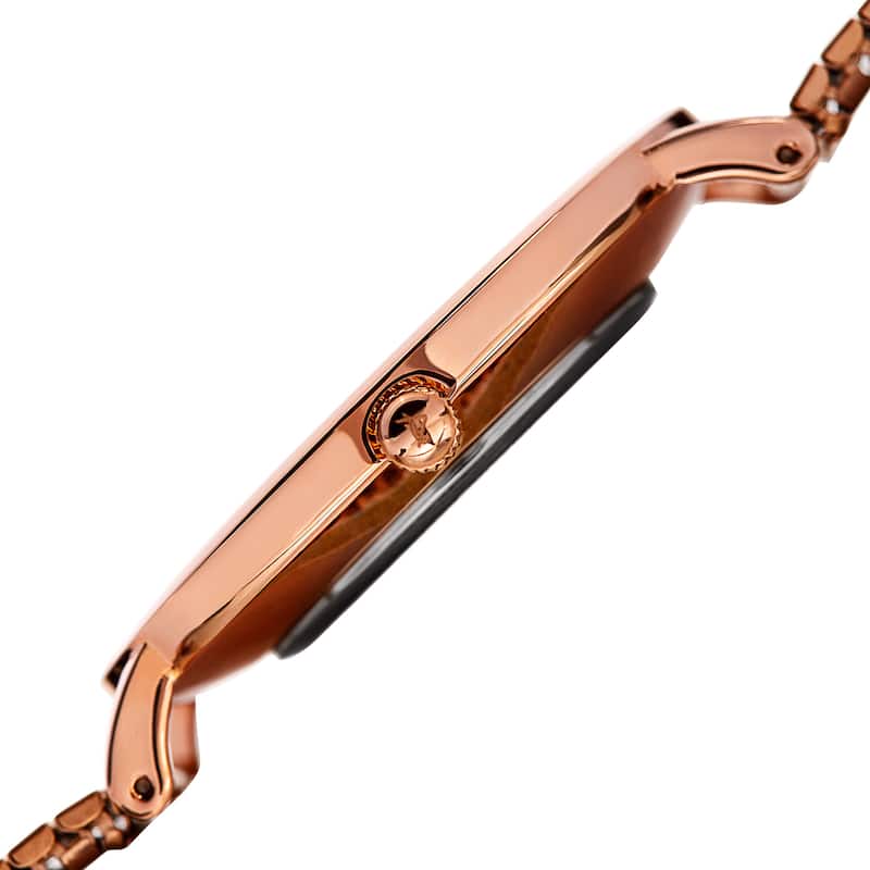 August Steiner Men's Classic Quartz Stainless Steel Rose-Tone Bracelet Watch