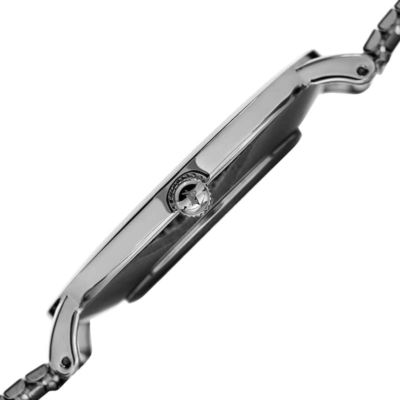 August Steiner Men's Classic Quartz Stainless Steel Silver-Tone Bracelet Watch