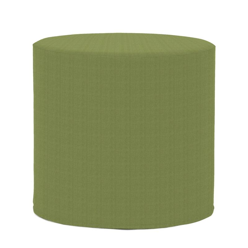Allan Andrews No Tip Cylinder Ottoman with Cover, Seascape Moss