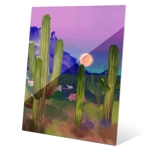 'Rising Moon in the Desert' Glass Wall Graphic - - 12253338