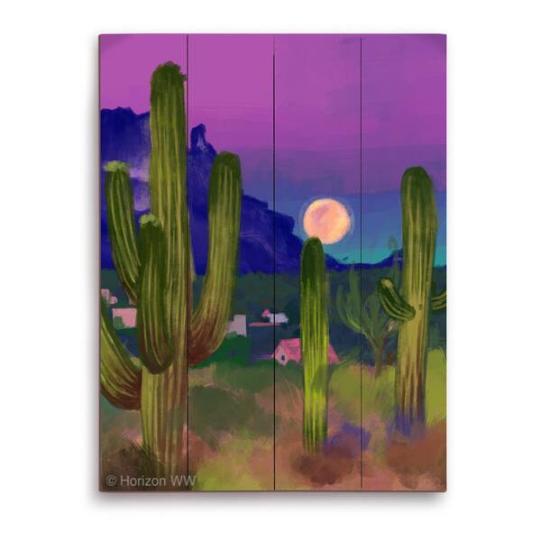 'Rising Moon in the Desert' Wall Graphic on Wood - Overstock - 12253340