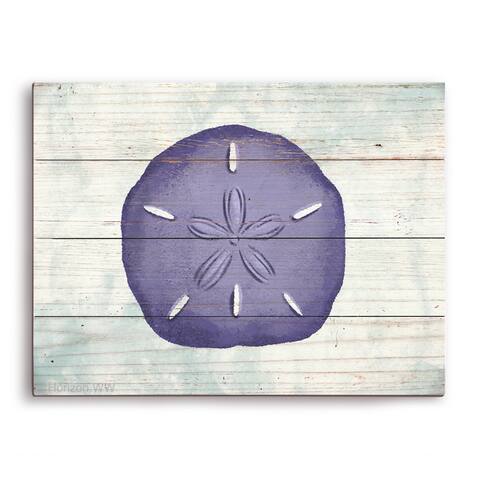'Rustic Sand Dollar Iris' Wooden Wall Graphic
