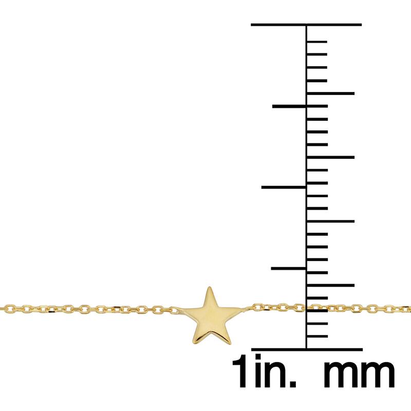 Fremada Italian 14k Yellow Gold Star Adjustable Length Anklet