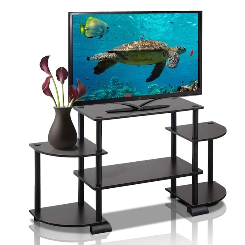 Porch & Den Delancey Rounded Corner TV Entertainment Center - Brown - Espresso Finish