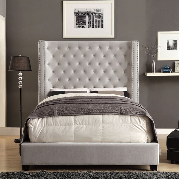 Furniture of America Arun Contemporary Fabric Low Profile Bed