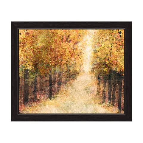 'Yellow Fall Forest' Framed Graphic Wall Art