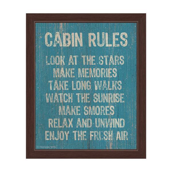 slide 1 of 1, 'Cabin Rules Blue' Framed Graphic Wall Art