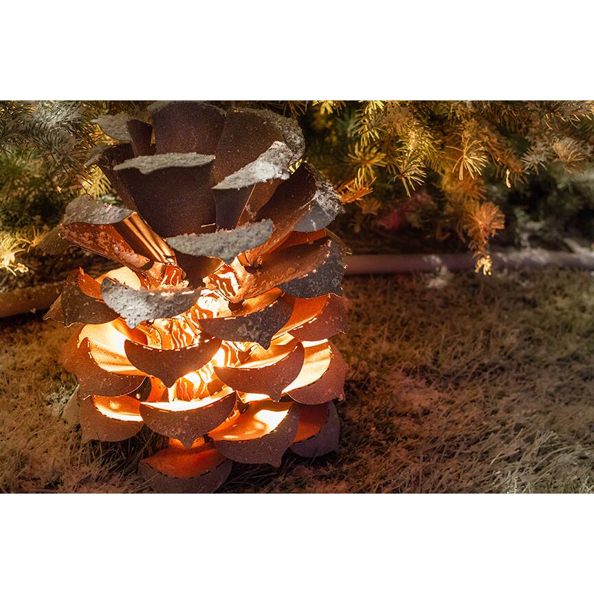 Desert Steel Pinecone Holiday Luminary