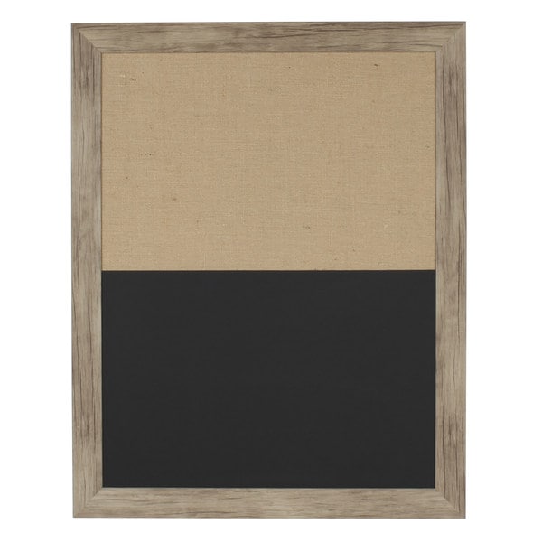 Beatrice Plastic Framed Combination Magnetic Chalkboard and Fabric Pinboard