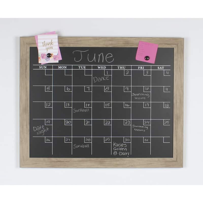 DesignOvation Beatrice Framed Magnetic Chalkboard Monthly Calendar