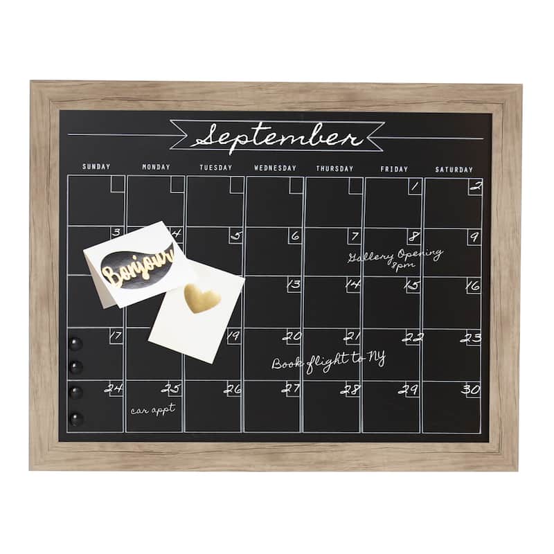 DesignOvation Beatrice Framed Magnetic Chalkboard Monthly Calendar