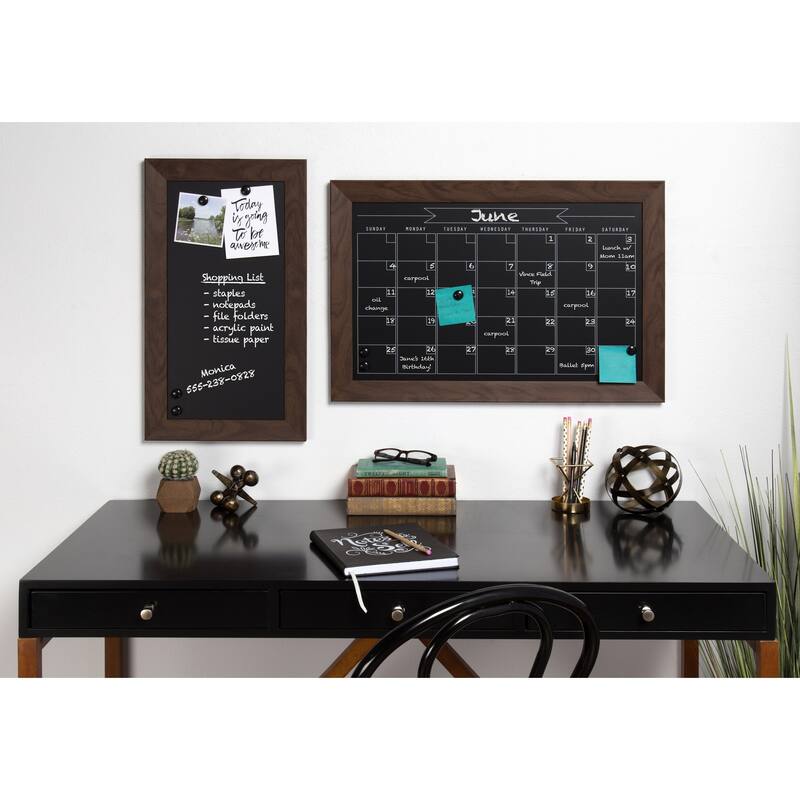 DesignOvation Beatrice Framed Magnetic Chalkboard Monthly Calendar