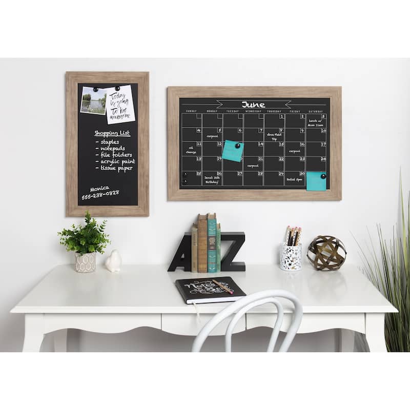 DesignOvation Beatrice Framed Magnetic Chalkboard Monthly Calendar