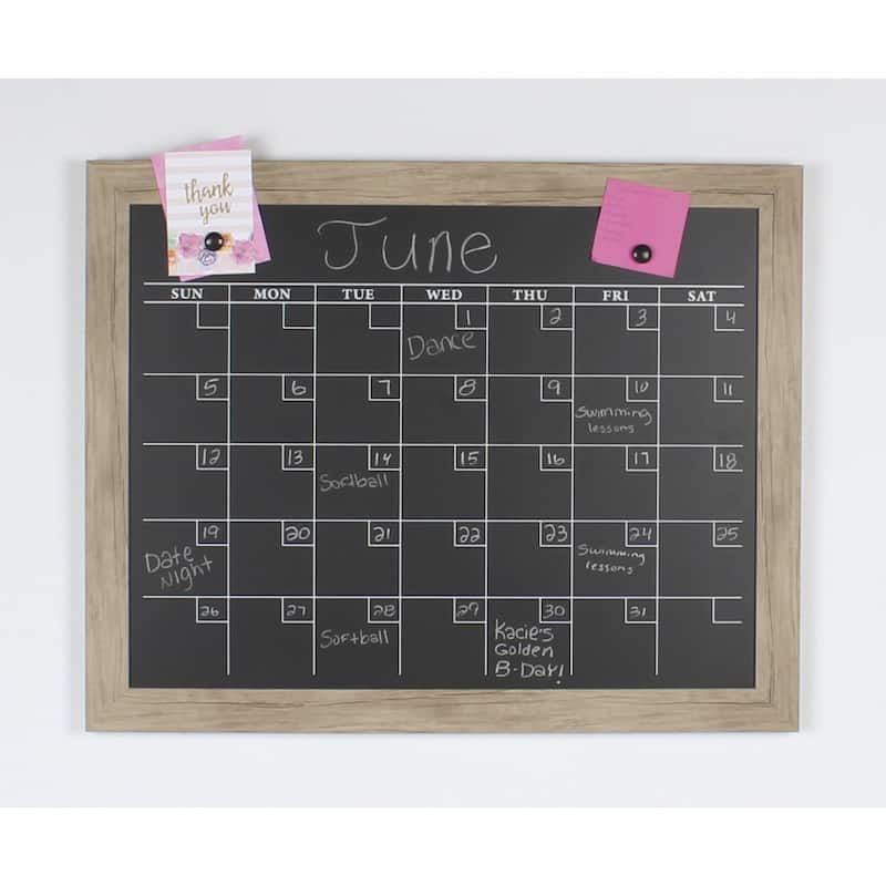 DesignOvation Beatrice Framed Magnetic Chalkboard Monthly Calendar