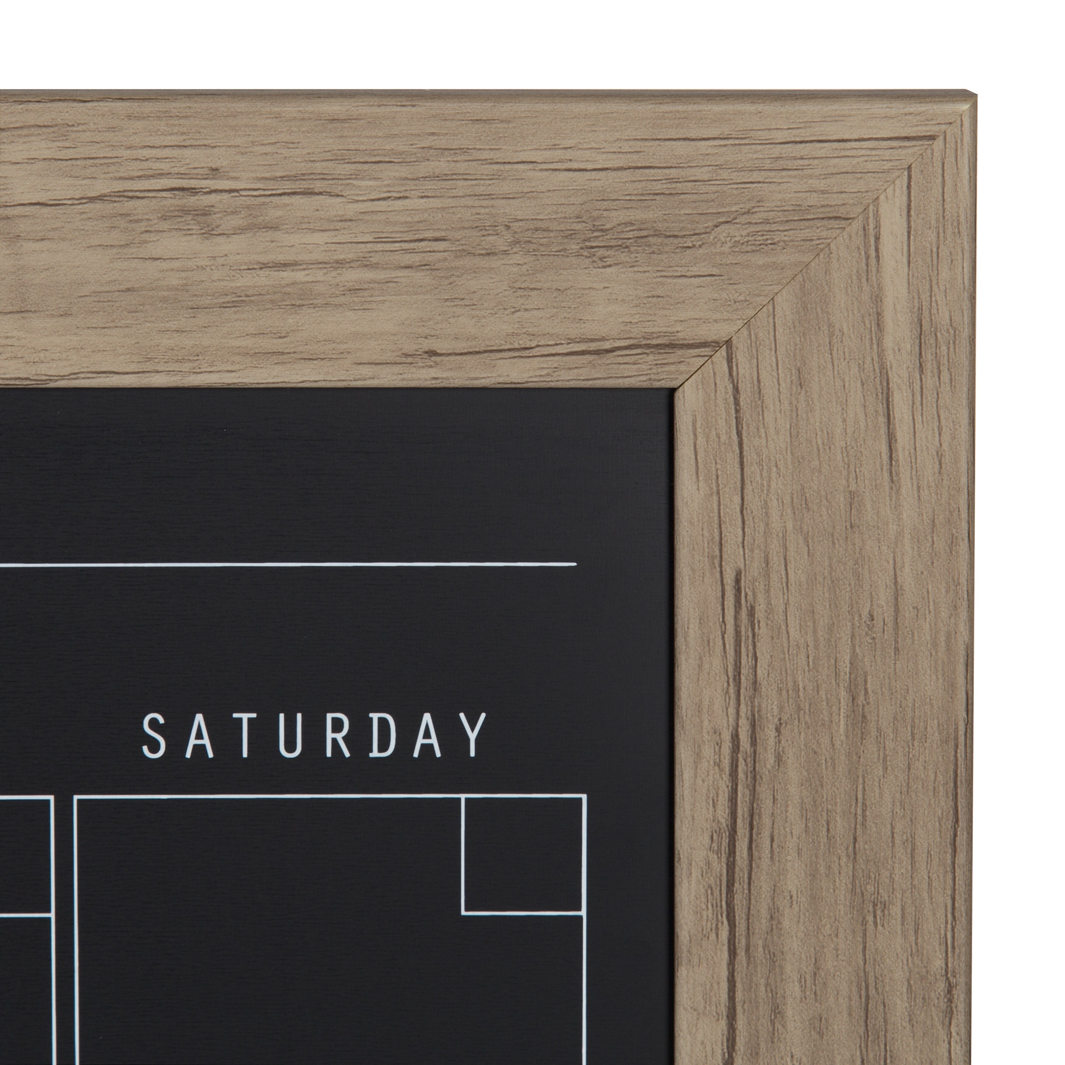 Magnetic Wall Chalkboard Monthly Calendar, Rustic Wood Frame Large