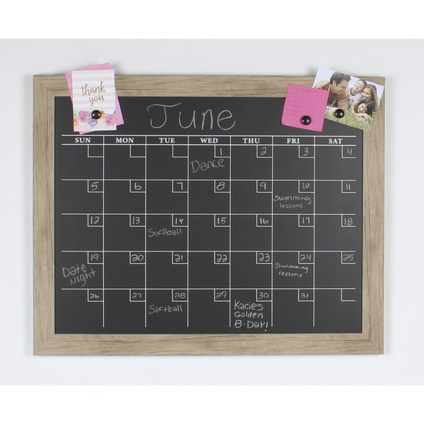 DesignOvation Beatrice Framed Magnetic Chalkboard Monthly Calendar