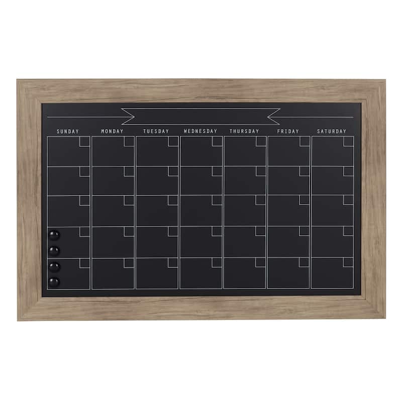 DesignOvation Beatrice Framed Magnetic Chalkboard Monthly Calendar