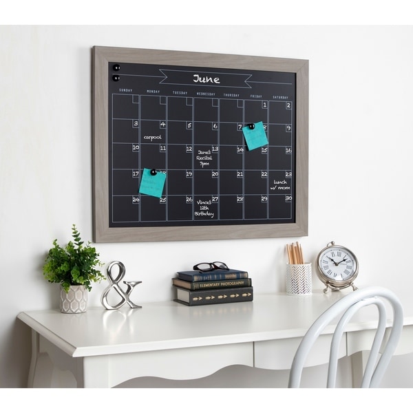 DesignOvation Beatrice Framed Magnetic Chalkboard Monthly Calendar