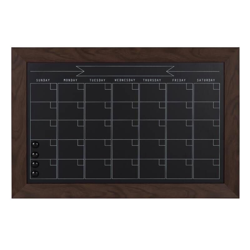 DesignOvation Beatrice Framed Magnetic Chalkboard Monthly Calendar