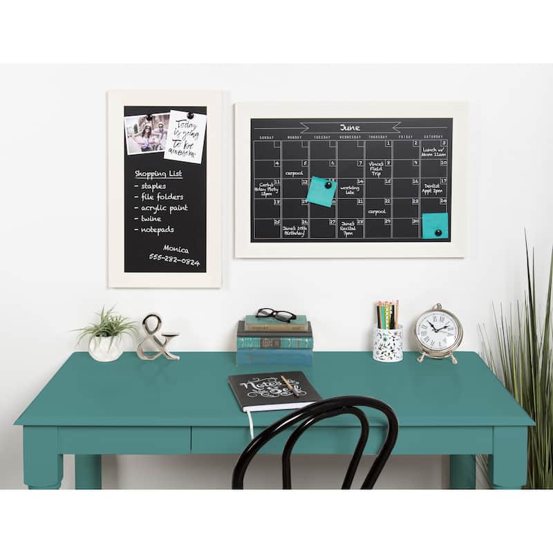 DesignOvation Beatrice Framed Magnetic Chalkboard Monthly Calendar