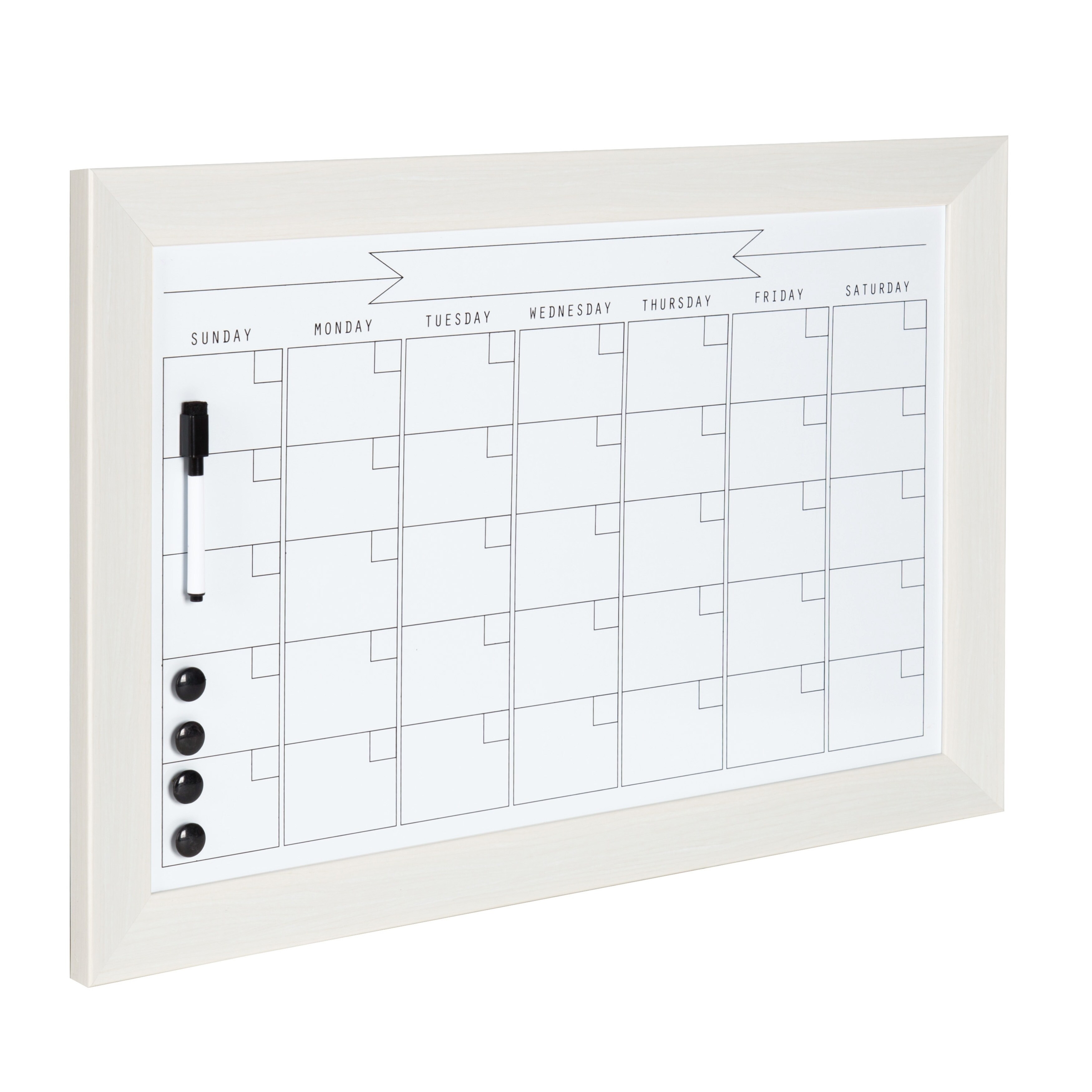 DesignOvation Beatrice Monthly Chalkboard Calendar Memo Board