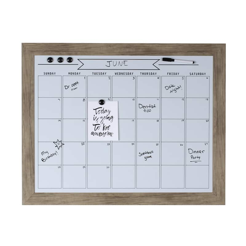 DesignOvation Beatrice Framed Magnetic Dry Erase Monthly Calendar