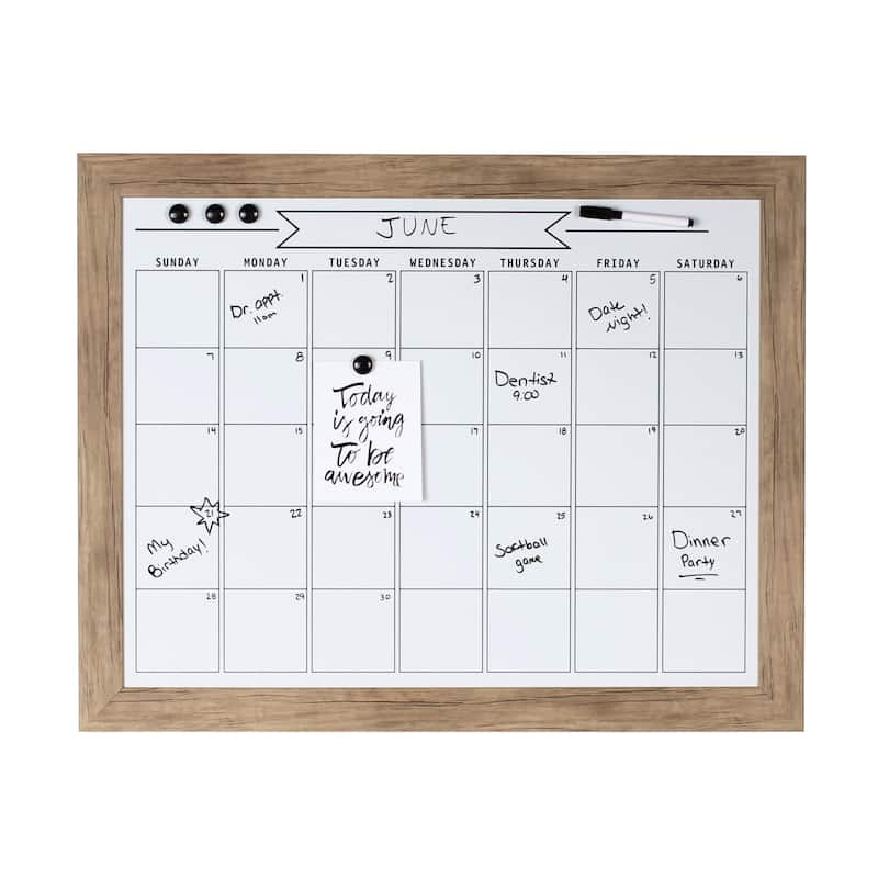 DesignOvation Beatrice Framed Magnetic Dry Erase Monthly Calendar