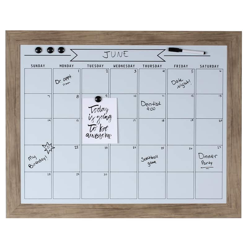 DesignOvation Beatrice Framed Magnetic Dry Erase Monthly Calendar