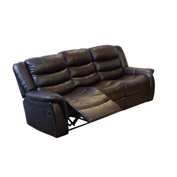 Hudson Dark Chocolate Bonded Leather Reclining Sofa