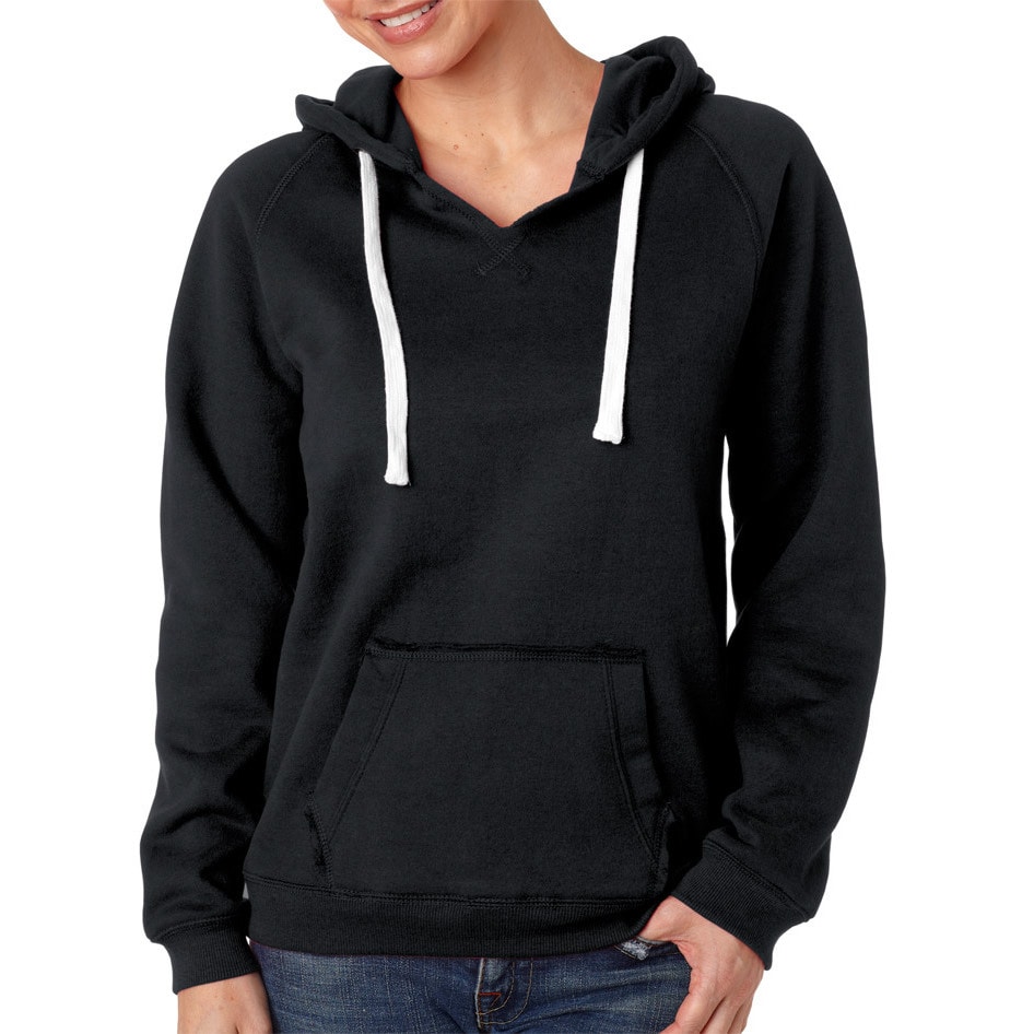 black v neck hoodie