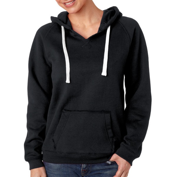 Sydney Women's Brushed V-neck Black Hoodie - Free Shipping On Orders ...