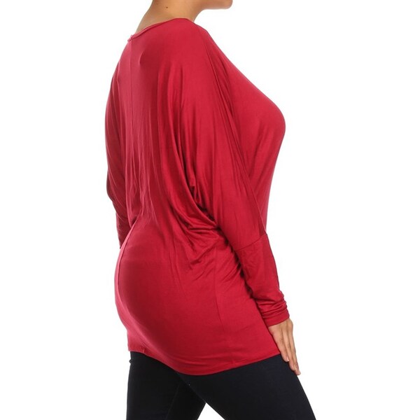 plus size red long sleeve shirt