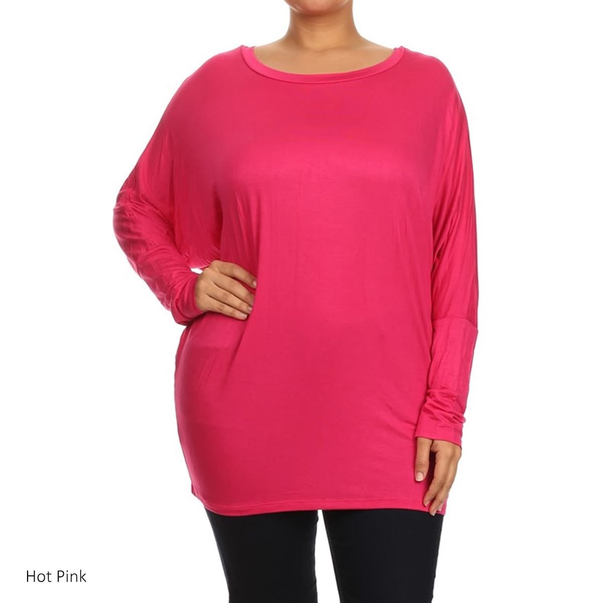 hot pink plus size tops